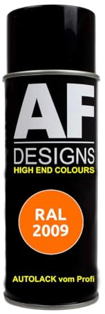 Alex Flittner Designs Spraydose RAL2009 VERKEHRSORANGE Spraydose matt | RAL Spraydose in 400 ml. Exaktes Farbergebniss nach RAL Norm. Leuchte Farben, Sehr schnelle Trockung und extrem lange