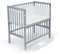 FabiMax Baby Beistellbett Flex mit innovativem Seitengitter für Boxspringbett, inkl. Matratze und Nestchen aus Netzstoff, Buche massiv grau, Air/weiß mit Punkteband