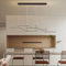 Eoodis Moderne Pendelleuchte Dimmbare LED-Kronleuchter mit Fernbedienung 3-Licht-Wellen-Lineare Schwarz Pendelleuchte für Esszimmer, Kücheninsel und Restaurant
