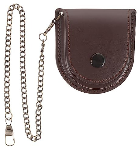PACKOVE Vintage Taschenuhr Schutzhülle Aus Pu Praktische Aufbewahrung Für Taschenuhren Leicht Und Tragbar Für Outdoor-aktivitäten Und Reisen Kaffeefarbene Hülle Mit Antikem