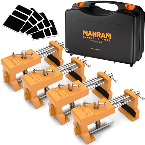 Cabinet Clamps 4 Pack - Protective Case Included - Claw Clamps for Cabinets, Cabinet Face Frame Clamps