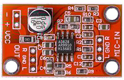 AD828 Stereo Dynamic Microphone Preamplifier Board MIC Preamp Module For 3.8V Electronic Devices For Kids 8-12
