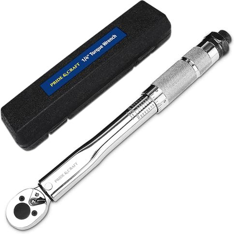 PRIDE&CRAFT 1/4-Inch Drive Click Torque Wrench, 2.26-22.6Nm, Dual-Direction Adjustable 72-Tooth, ±3% High Accuracy Lug Nut Torque Wrench