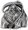 Gothic Totenkopf Gürtelschnalle für Männer, Sensenmann Schädel Gürtelschnalle Skelett Sichelschädel-Gürtelschnalle Western Cowboy Punk Rock, silber, régulière