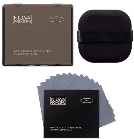 300 Pièces Papier Matifiante Visage Papier Buvard Étui à poudre Pour le Visage Papier Buvard Pour les Soins de la Peau Grasse Papier Buvard Feuilles Naturelles Absorbant l'huile Papier