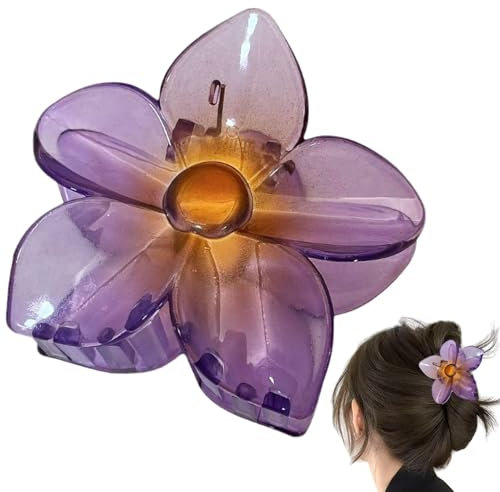Horquillas para el pelo de flores, pinzas para el pelo con flores | Pinza transparente | Horquilla tropical con fuerte fuerza de sujeción para adolescentes, fiestas en la playa
