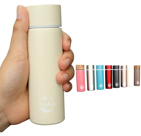 Stainless Steel Water Bottle, Mini Flask 150ML,Coffee Vacuum Small Flasks Small Capacity Portable Travel Drink Water Bottle Insulated Cup (Matte White)