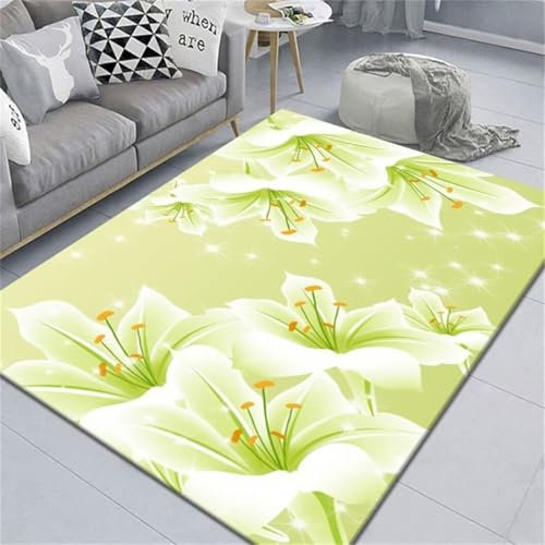 WBDYMX Komplettes Kinderzimmer Jungenzimmer Gelber Schlafzimmerteppich, Innenteppich, Bequem Und rutschfest Zum Gehen Kurzer Samtteppich 120X190Cm