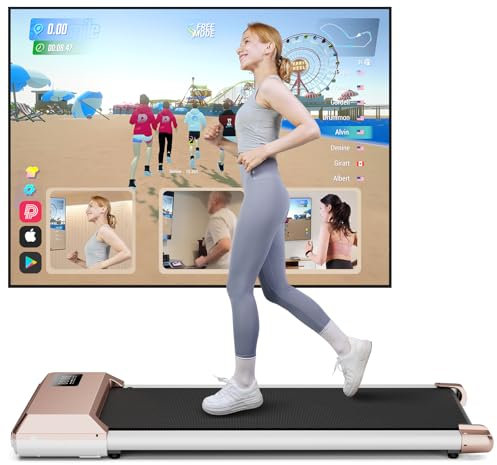 MJWW Tapis de Marche Raceable, Tapis de Course Max 136kg Adapté aux Appareils Portés de Haute-Tech, Mini Tapis Roulant avec APP Contrôle et Cours d'Entraînement