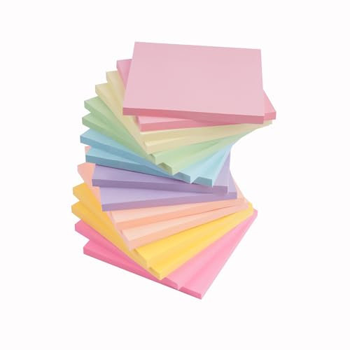 (16 Pads) Sticky Notes, 3x3 inches, Self-Sticky Note Pads Multi Colors, School Supplies Office Products, Writing Memo for Holiday Shop, Teacher Appreciation Xmas Gift and Daily Life Organization