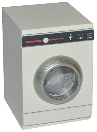 alles-meine.de GmbH Miniatur - Waschmaschine - Bad Maßstab 1:12 - Holz - für Badezimmer Zubehör Nostalgie Puppenstube Mini Frontlader - Diorama Waschen Maschinen - Wäschetrockner..