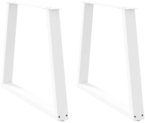 vidaXL Esstisch Beine V-Form 2 Stück Weiß 70x(72-73,3) cm Stahl, Bein für Tisch, Esszimmertischbein, Tischbein für Esstisch, Esstischbein aus Metall