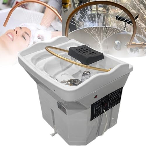 Head Spa Equipment 60L, bassin à shampoing amovible à circulation d'eau avec fonction de fumigation et de luminothérapie, shampoing tout-en-un, pour salons et spas