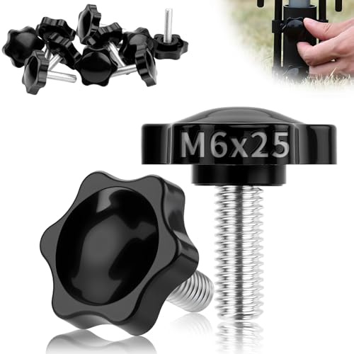 TXXATX 12 Pièces Vis Étoile M6x25mm, Diamètre Tête 25mm Bouton de Serrage