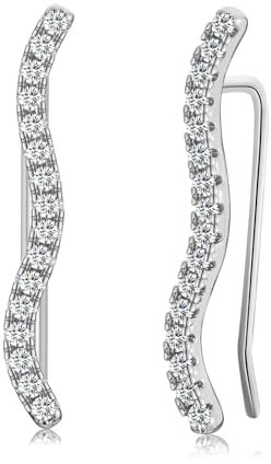 Ohrringe Silber Ohrstecker für Damen Mädchen, Climber Ohrringe mit 5A+Zirkonia Helix Knorpel