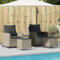 Homgoday 4-TLG. Garten-Sofagarnitur mit Kissen Balkonmöbel Balkonset Rattansessel mit Hocker Gartenlounge Set Lounge Möbel Terrassenmöbel Sitzgruppe Hellgrau Poly Rattan