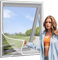 Moskitonetz Fenster DoppeltüR 185x190cm Weiß Moskitonetz Fenster mit Rahmen Fliegengitter Fenster Insektenschutz Fenster Moskitonetz Fenster Rahmen