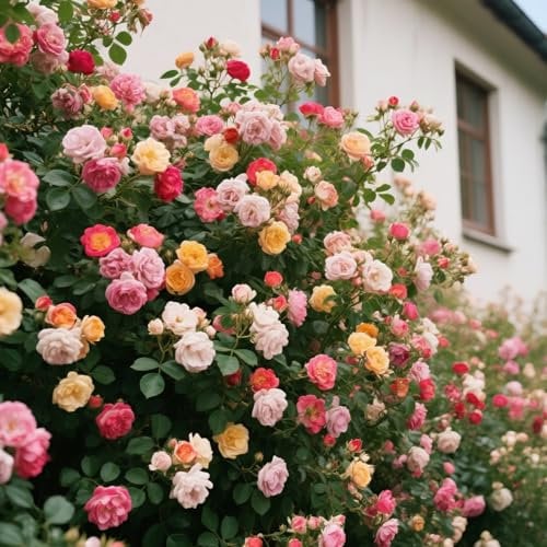 Kletterrose Mischung 600 Stück Samen Bunte, kletterrosen Samen Blumen Winterhart Duftend，Blumen pflegeleichte Kletterrosen für Garten, Zaun, Wand & Fenster – Ganzjährig pflanzbar