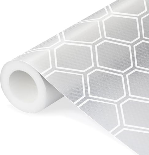 Shelf Liner, Refragerator Drawer Liners for Kitchen Cabinets, Waterproof Bathroom Sink Mat No Slip Cupboard Liners Non Adhesive Fridge Liner Roll - Clear 17.5×78.7