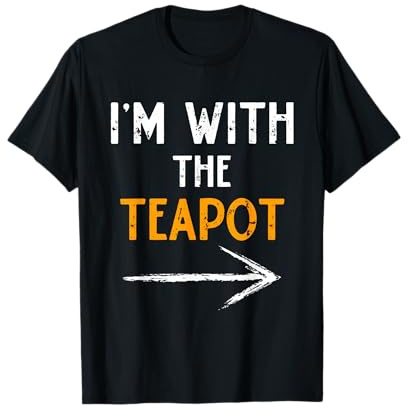 I’m with Teapot Halloween Matching Couple Costume Tea-Pot T-Shirt