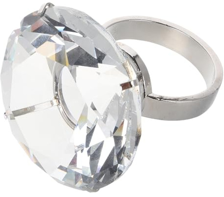 DECHOUS Bague Géante Verre Cristal Simulé Décoration Bague de Fiançailles Éclatante pour Mariage Accessoire Élégant et Polyvalent pour Événements Spéciaux