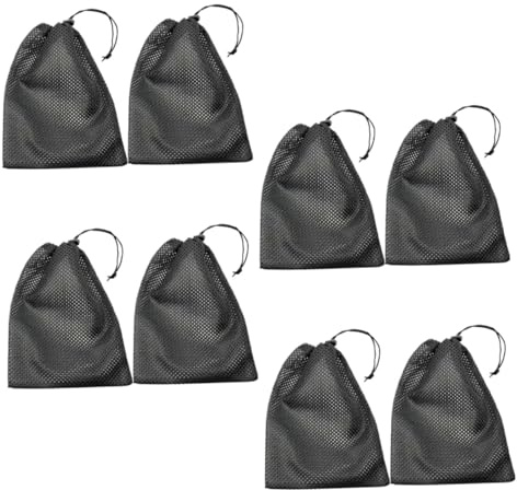 DECOMELODY 8 Stück Teiliges Polyester Mesh Beutel mit Kordelzug Vielseitige Aufbewahrungstaschen für Golfbälle Wäsche Camping und Wiederverwendbar und Waschbar Große Kapazität