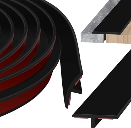 Barre de Seuil en T Transition Sol Profilé de Transition en T(Noir,400x2cm) | Baguettes de Finition en T Autocollant Pour Seuil Ou Jonction Parquet Carrelage C'est Idéal