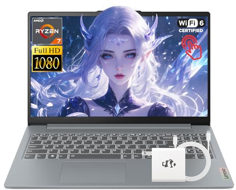 Lenovo IdeaPad Slim 3 15,6 FHD Touchscreen, 16 GB RAM 1TB SSD, AMD Ryzen 7 5825U (8-Core fino a 4,50 GHz), Laptop per Business-Home & Gaming con webcam privacy, tastiera numerica, Wi-Fi 6, Win 11