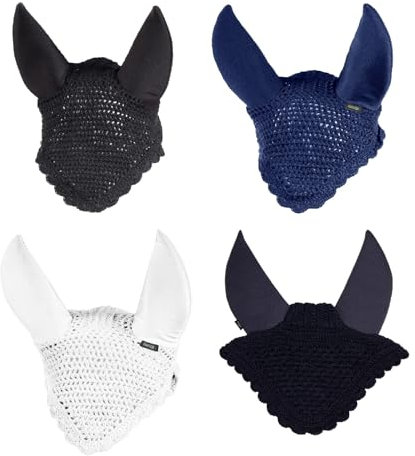 netproshop Geräuschdämpfende Fliegenhaube mit Neoprenohren, Fliegenohren für Pony oder Full, Groesse:Full, Farbe:Schwarz