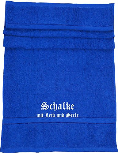 ShirtShop-Saar Schalke - mit Leib und Seele; Familie Badetuch, Royalblau