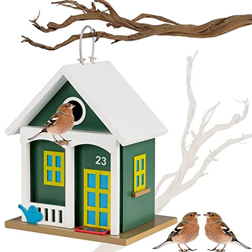 Vogelvilla Nordic Style | Nistkasten Meise Natur Kohlmeisen Massiv-Holz Nistkästen Vögel Meisenkasten Vogelhaus Wetterfest 9233