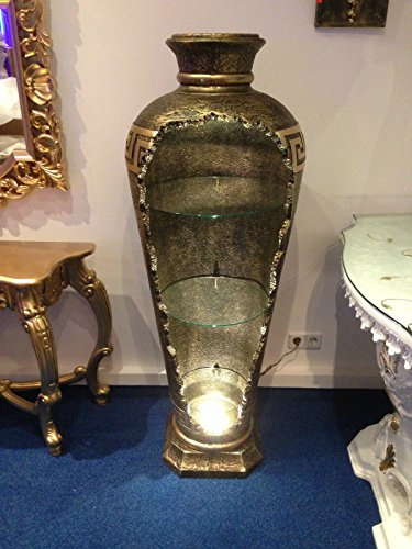 Vitrine Amphore Vasen mit Licht Regal Glasregal Bodenvase 6966 k110 Medusa