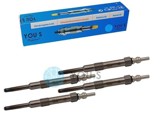 YOU.S Original 1214064 Glühkerzen Länge 109 mm Spannung 11V (4 Stück)