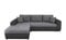 UsineStreet Ecksofa Suzie umbaubar aus Kunstleder und Mikrofaser, schwarz/grau – Winkel – Links