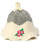 Natural Textile Capello da Sauna 'Sauna Flower' Bianco - Cappelli in feltro di lana biologico 100% - Proteggi la tua testa dal calore - Guida eBook per Sauna in inglese incluso
