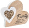 Plaque | Double Heart Family | 1 Piece - 15x2x12 cm, White, Beige
