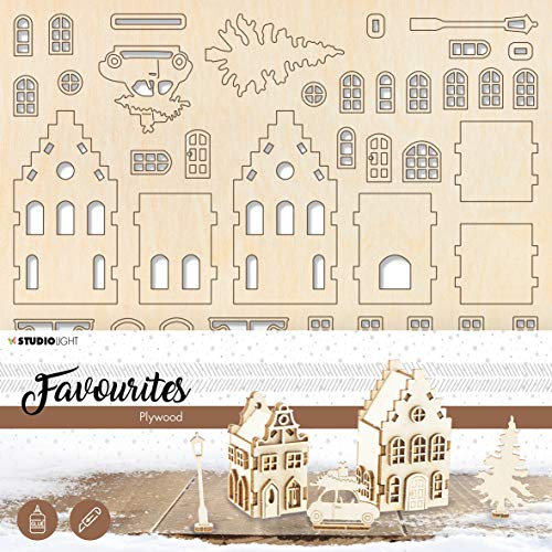 Studio Light Schablone, Sperrholz, 20 x 20 cm