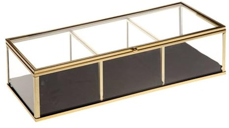 Atmosphera - Schmuckschatulle Gold - Glas - goldfarben - 25x6-7 cm - Gold
