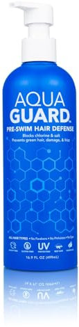AquaGuard Pre-Swim Hair Defense | Prévient les dommages causés par le chlore + adoucit les cheveux pendant la natation | Fabriqué en Californie | Sans danger pour la couleur | 16.9 oz