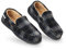 DUNLOP Moccasins Slippers Men Loafers Faux Fur Slippers Rubber Sole Memory Foam House Slippers Indoor Shoes Gifts For Men (Black Grey, 8 UK)