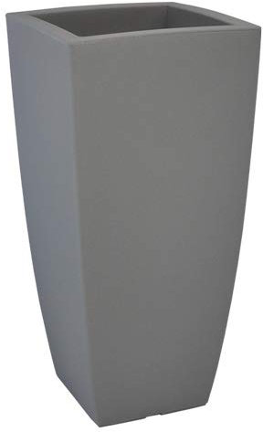 PEBSHOP Quadro Blumentopf aus farbigem Polyethylen (40 x 40 x Höhe 90 – 20 l. Grau)