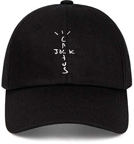 AJSJ 100% Baumwolle Cactjack Baseballmützen Travis Scott Unisex Dad Cap Stickerei Mann Frauen Sommerhut, Schwarz