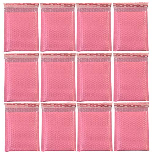 NUOBESTY 50 Stück Rosa Luftpolsterbeutel aus Pe Stoßfeste Verpackungsbeutel zum Schutz von Kosmetik und Kostümartikeln