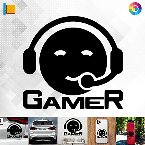 Decus Shop Smiley Gamer Headset 3092 // Sticker Aufkleber vers. Größe Farbe