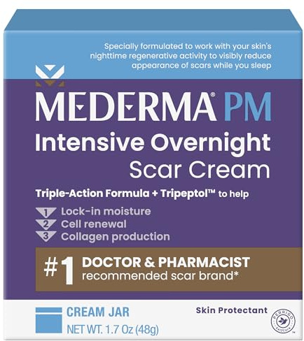 Mederma PM Intensive Overnight Scar Cream - Advanced Scar Treatment with Tripeptol, Works While You Sleep