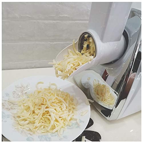APOE Commercial Cheese Grater Electric Rotary Cheese Shredder Machine, 3 Stainless Steel Revolving Blades, Quick Shred - 1min/500g, Ideal as a Potato Grater, Vegetable Slicer, Cheese Grinder