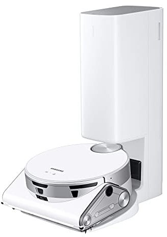 Samsung Jet BOT AI+ Robot Aspirador con reconocimiento de Objetos, Limpieza Inteligente, estación de Limpieza, Filtro de 5 Capas, VR50T95735W, Blanco