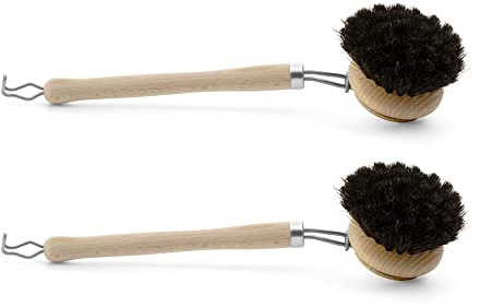 Novaliv 2X Spülbürsten Set I Rosshaar I Holz I groß I Abwaschbürsten Küchenbürsten Geschirr Bürsten Scheuerbürsten Putzbürsten Bürsten Küche