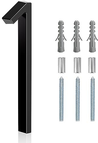 5 Floating Stainless Steel Address House Number, Modern Metal Anti-Rust House Numbers with Nail Kits for Door Garden Mailbox Decor Visibility Signage (1)