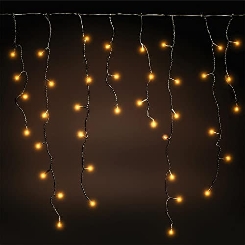 EMOS LED Lichterkette Eisregen, Länge 3,6m, 200 LEDs, 230V mit Stecker, Lichterkette Multifunktion 8-Modi, Eisregen Lichterkette Außen und Innen Schutzklasse IP44, Farbtemperatur: warmweiß